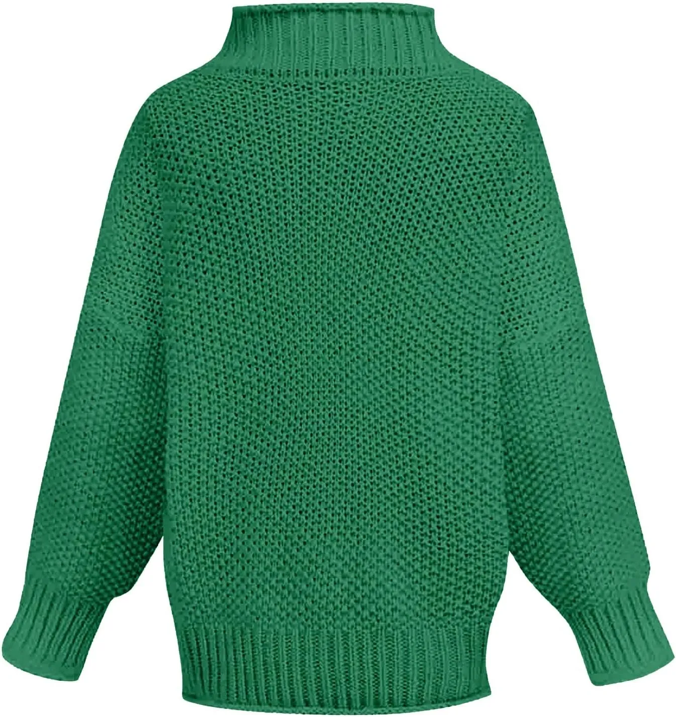 Womens Turtleneck Sweaters Long Sleeve Oversized Fuzzy Knit Chunky Warm Pullover Drop Shoulder Mock Neck Jumper 2023