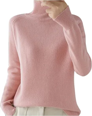 Womens Turtleneck Sweaters Oversized Sweaters Ribbed Knitted Sweater Fall Pullover Sweater Y2K Sweaters Jumper Tops