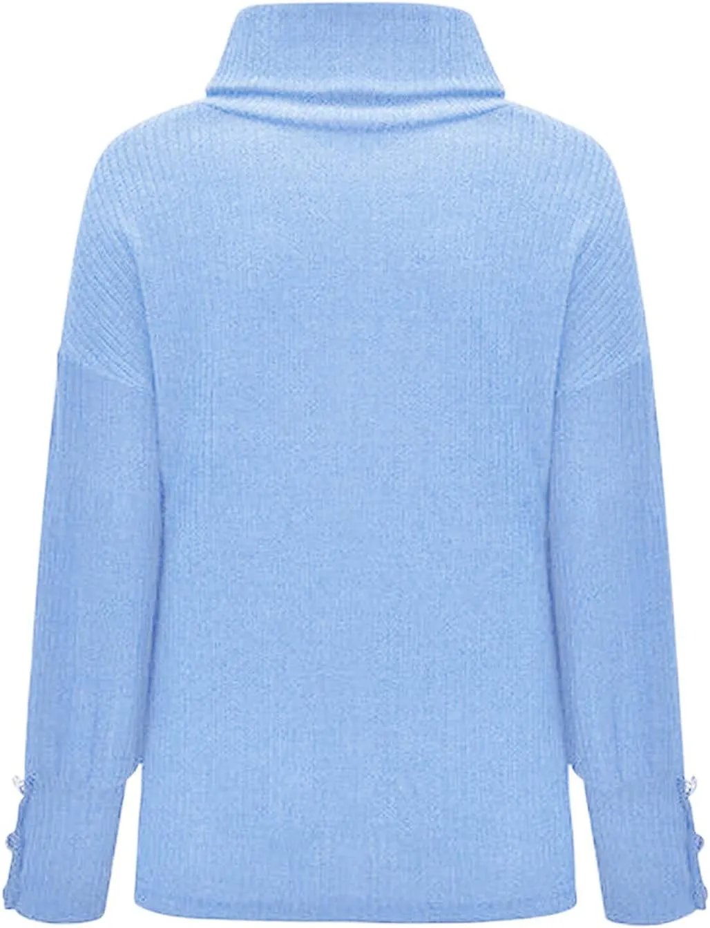 Womens Turtleneck Sweaters Plus Size Lantern Sleeve Ribbed Knit Pullover Casual Soft Solid Fall Winter Jumper Tops
