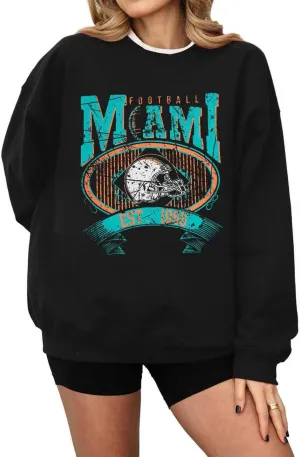 Womens Vintage Sweatshirt Oversized Game Day Football Long Sleeve Crewneck Pullover Tops Regualr Fit Athletic Tunics