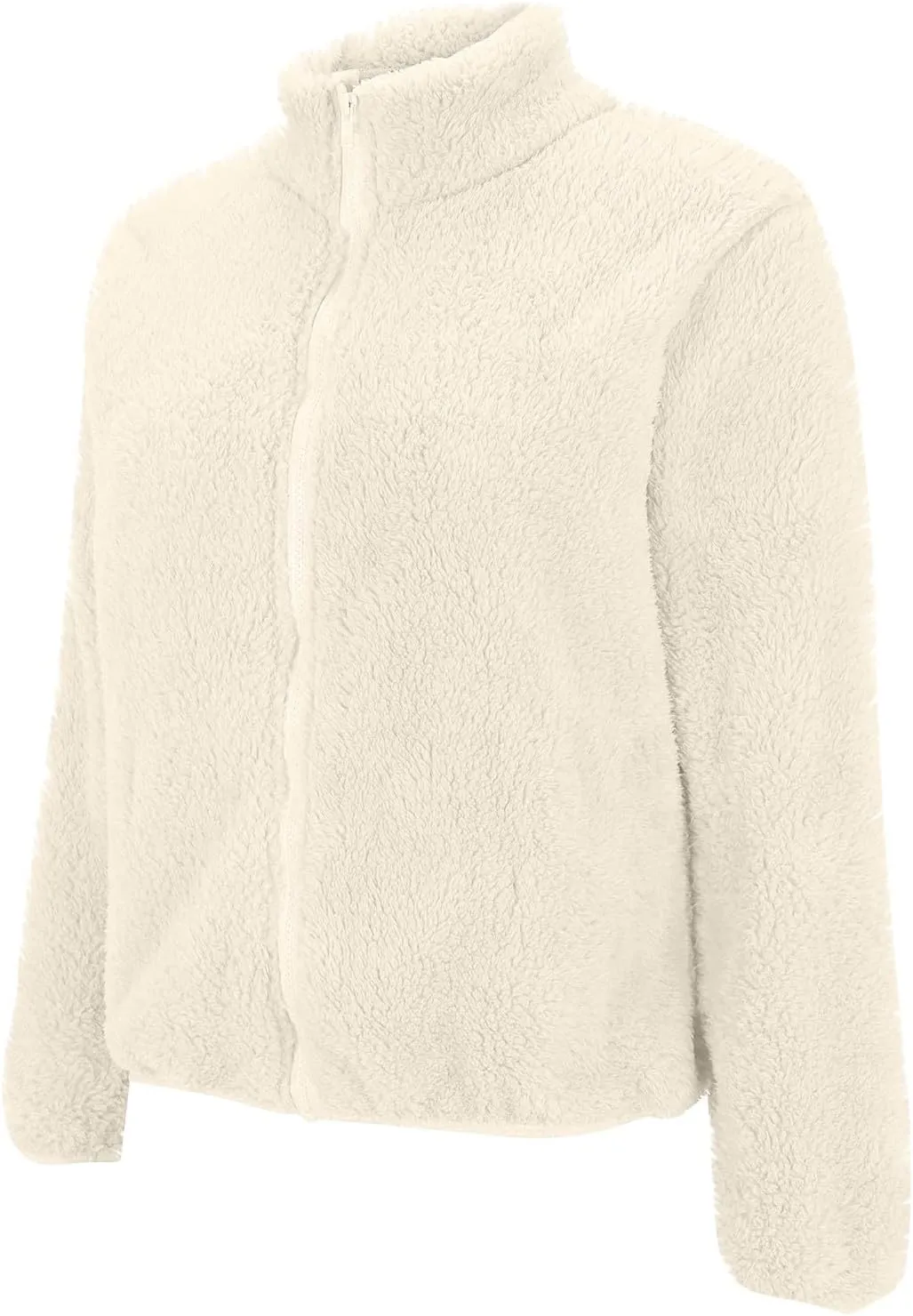 Women's Winter Fleece Sweatshirt Jacket Full Zip Sherpa Fur Hooded Jacket Lightweight Shaggy Teddy Coat Outerwear