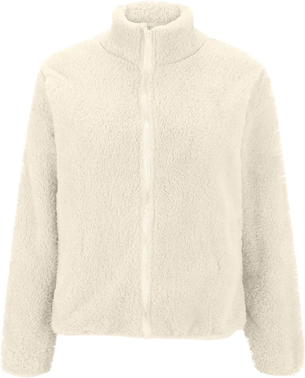 Women's Winter Fleece Sweatshirt Jacket Full Zip Sherpa Fur Hooded Jacket Lightweight Shaggy Teddy Coat Outerwear