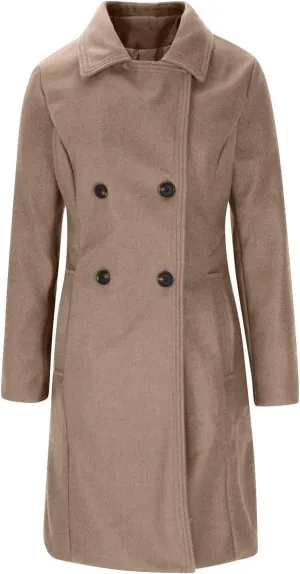 Womens Winter Pea Coats 2024 Casual Mid Long Length Trench Coat Notch Lapel Double Breasted Wool Coat Overcoats