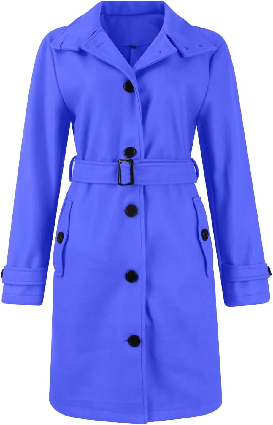 Women's Winter Warm Outerwear Overcoat Collar Mid-thigh A-line Single Breasted Overcoat Work Office Pea Coats
