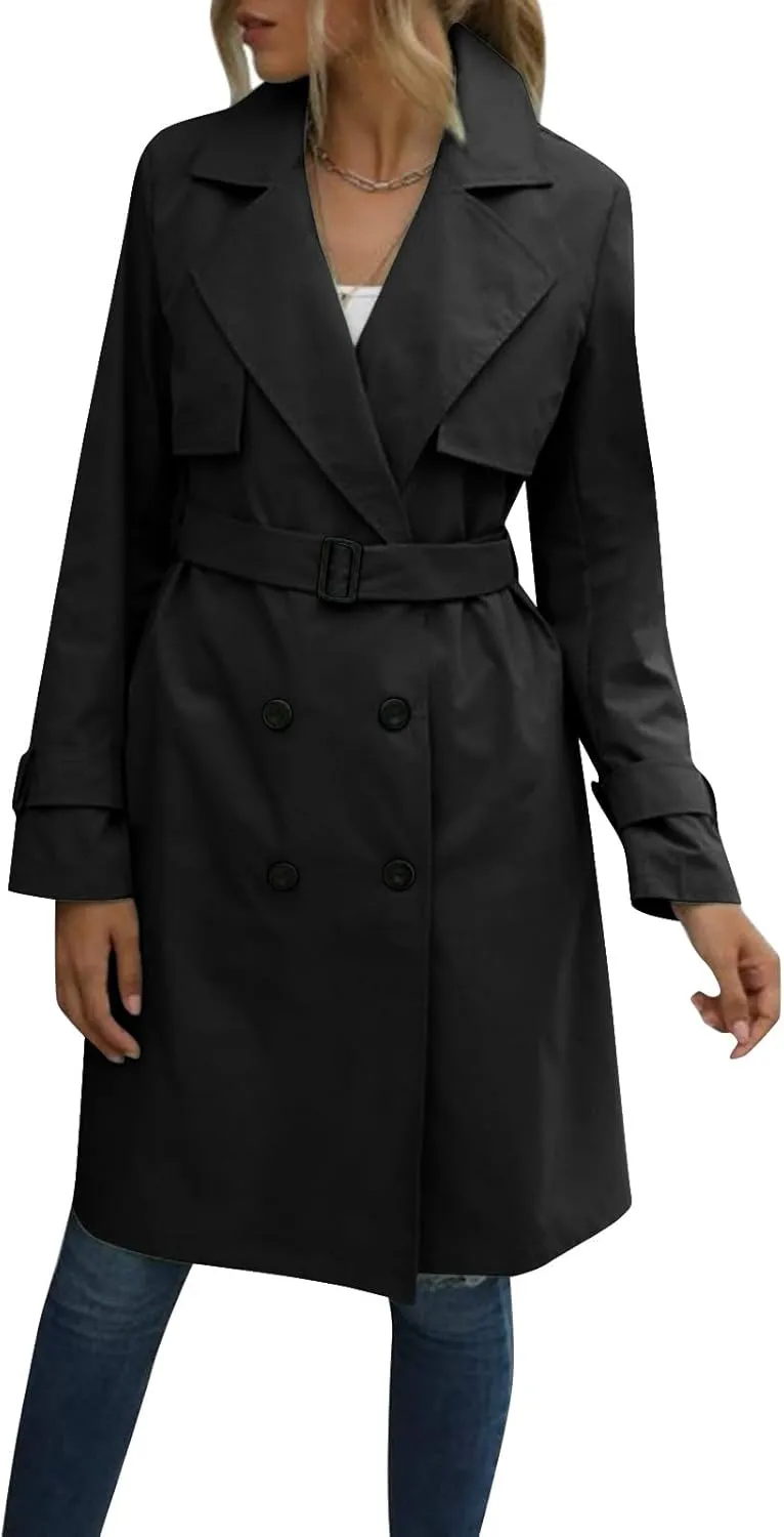 Women's Wool Coats Fashion Autumn And Winter Long-Sleeved Lapel Tweed Coat Windbreaker Jacket, M-3XL