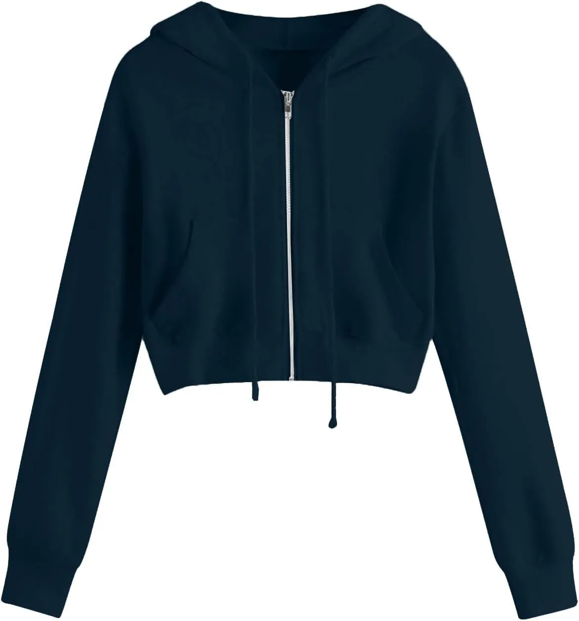 Womens Y2K Cropped Zip Up Hoodies Long Sleeve Lightweight Sweatshirts Jackets Trendy Tees Girl Clothes 2024