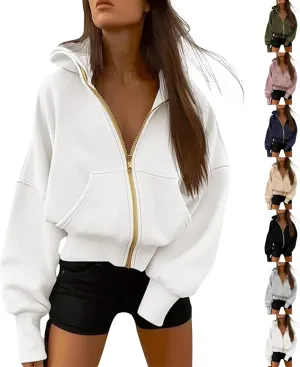 Women's Zip Up Hoodie Sweatshirt Y2K Fall Fashion Clothes Long Sleeve Loose Fit Pockets Casual Trendy Jacket Graphic Sweatshirt Brown Sweatshirt Oversized Sweatshirts Tie Dye Hoodie