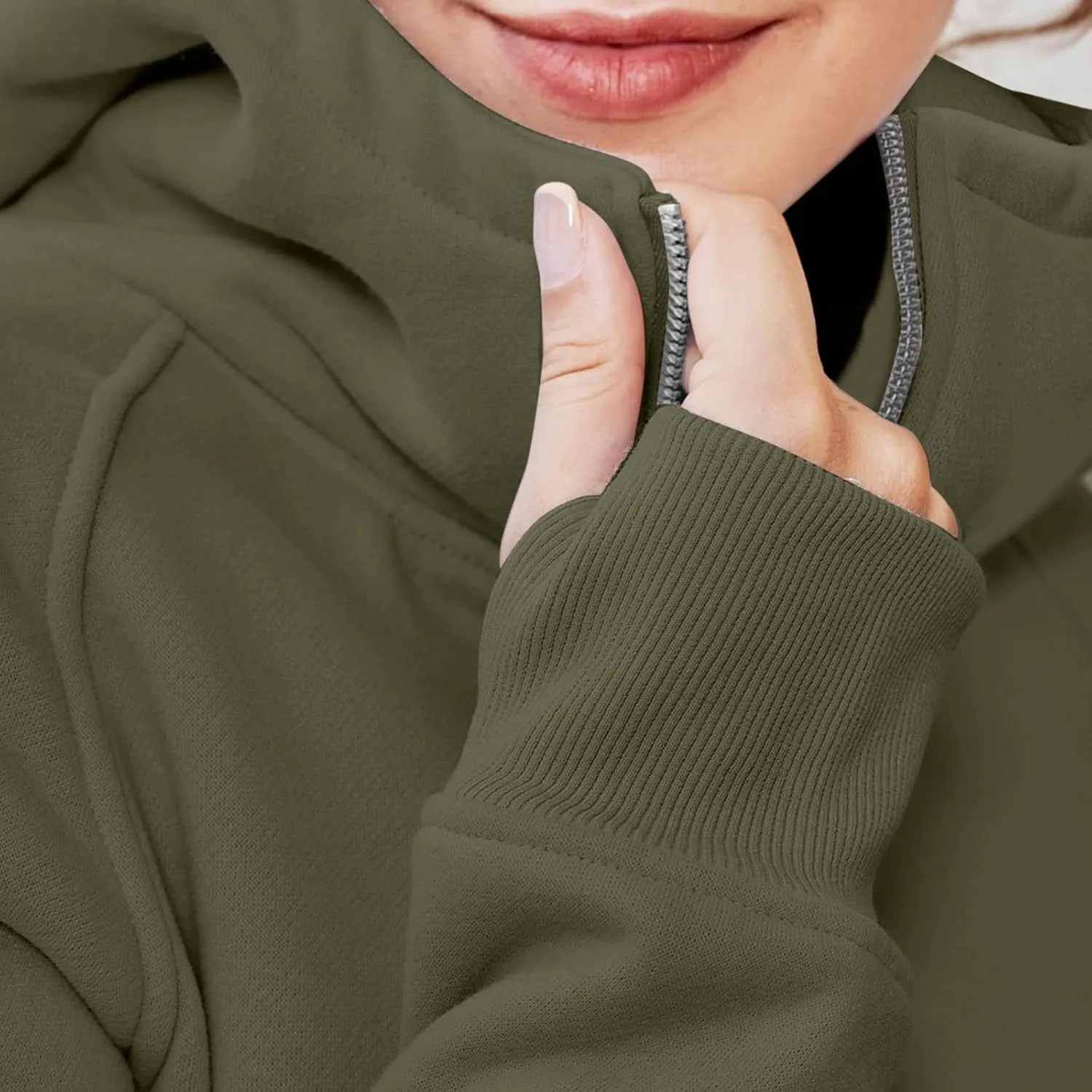 Womens Zip Up Hoodies Cropped Sweatshirts Fleece Jackets Fall Outfits Casual Hooded Y2k Tops Winter Clothes