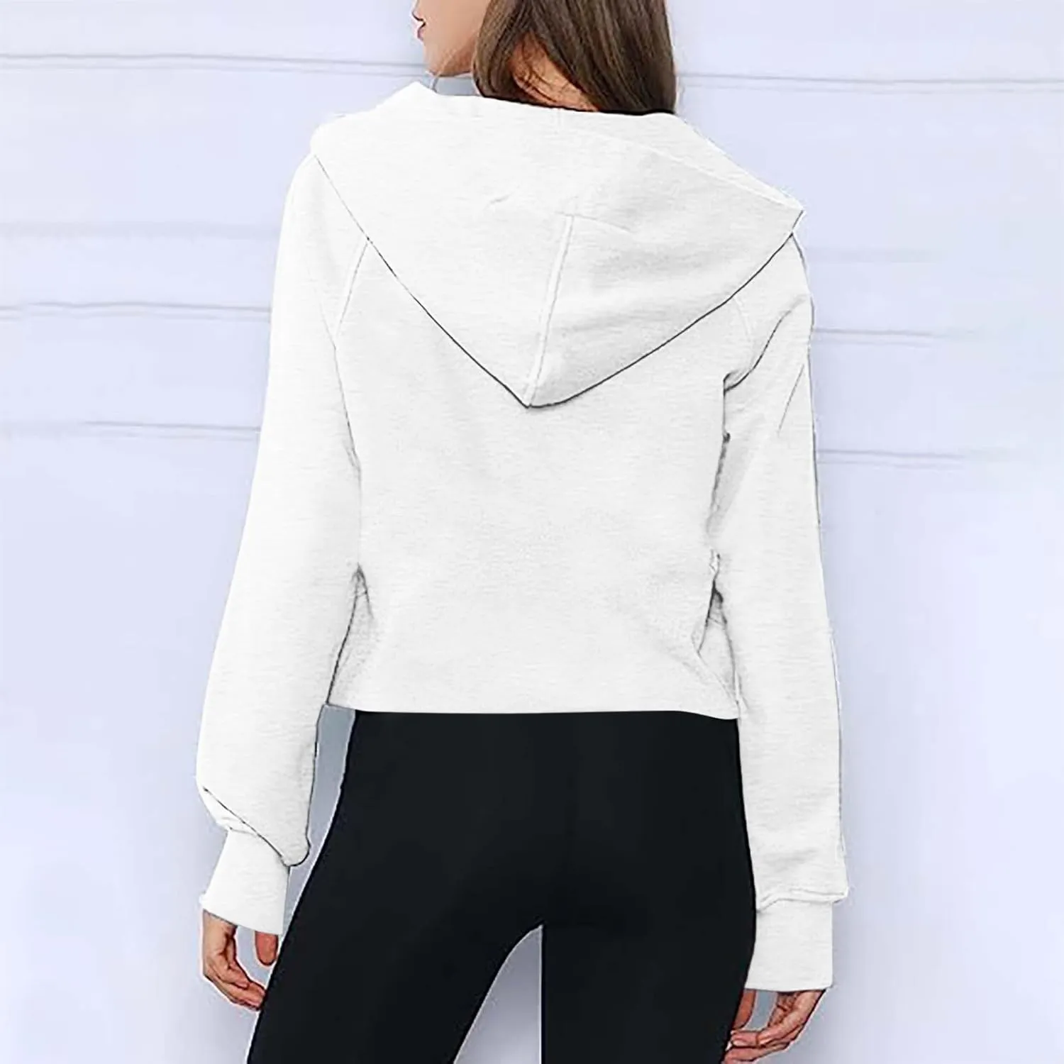 Womens Zip Up Hoodies Fleece Oversized Cropped Sweatshirts Y2k Teen Girls Jackets Fall Clothes 2023 Fashion Outfits
