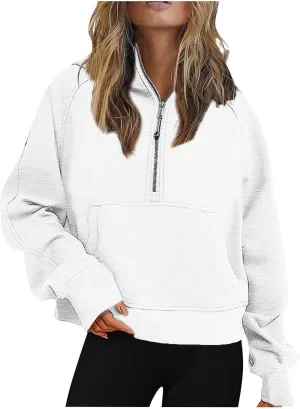 Womens Zip Up Hoodies Fleece Oversized Cropped Sweatshirts Y2k Teen Girls Jackets Fall Clothes 2023 Fashion Outfits