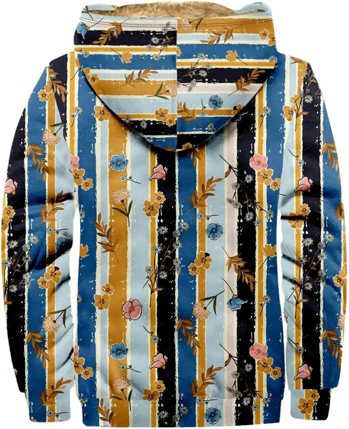 XIAXOGOOL Zip Up Sweatshirts For Men With Hood Big Tall Retro Ethnic Graphic Hoodies Heavyweight Sherpa Fleece Lined Jackets