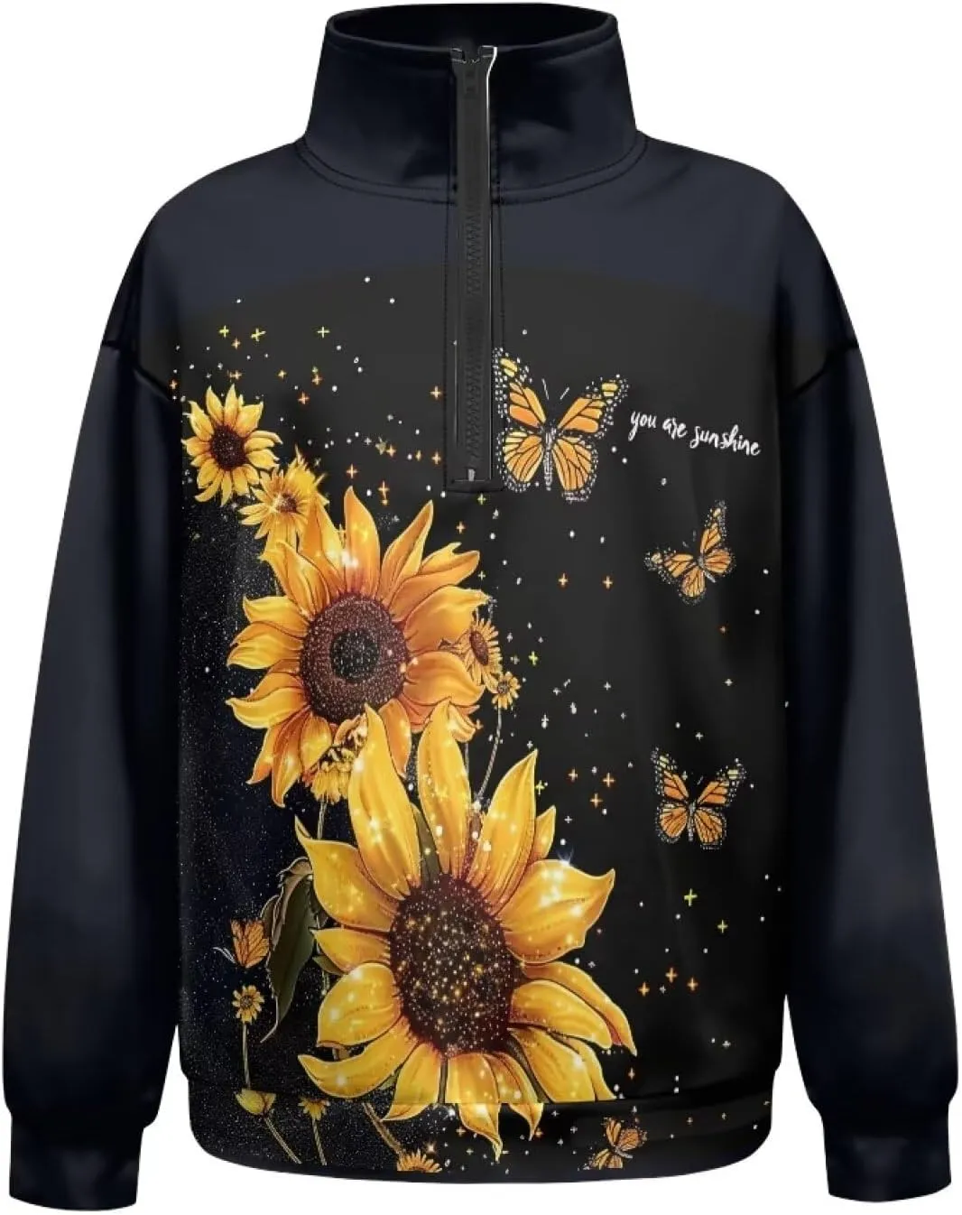 YEXIATODO Oversized Quarter Zip Sweatshirt Women Half Zip Hoodies S-3XL