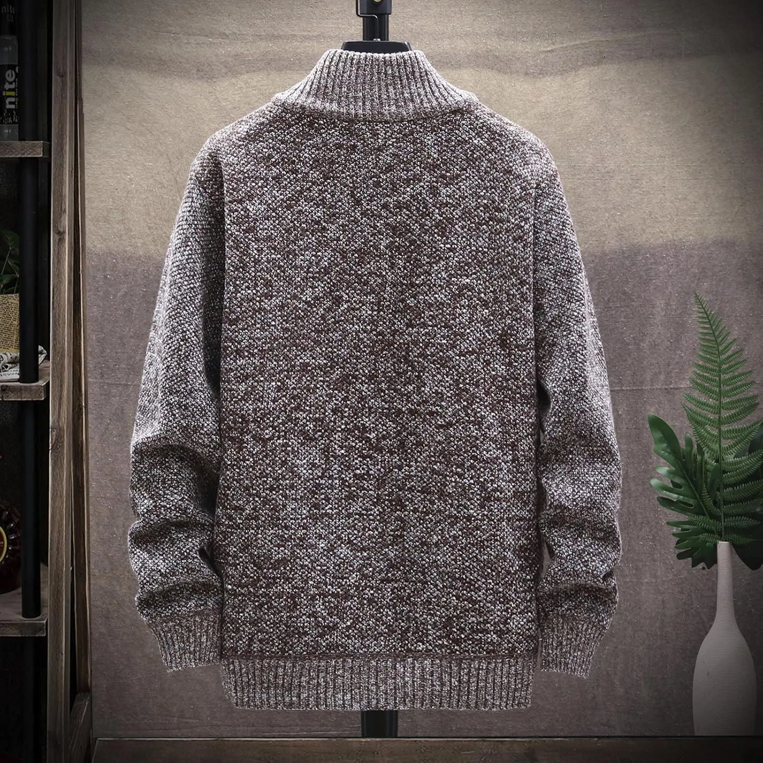 Ymosrh Jackets for Men Fashion Autumn and Winter Men's Loose Cardigan Warm Lapel Hooded Jacket Sweater Jackets