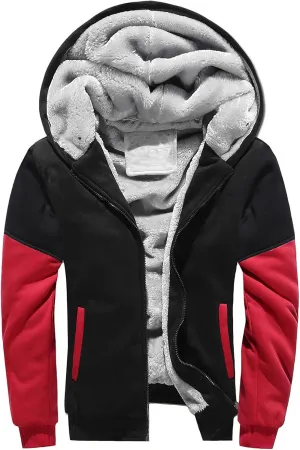Ymosrh Men's Hooded Sweatshirt Zip Up Hoodie Fleece Lined Pullover Sweatshirts Casual Jacket Coat Sweatshirt, S-5XL