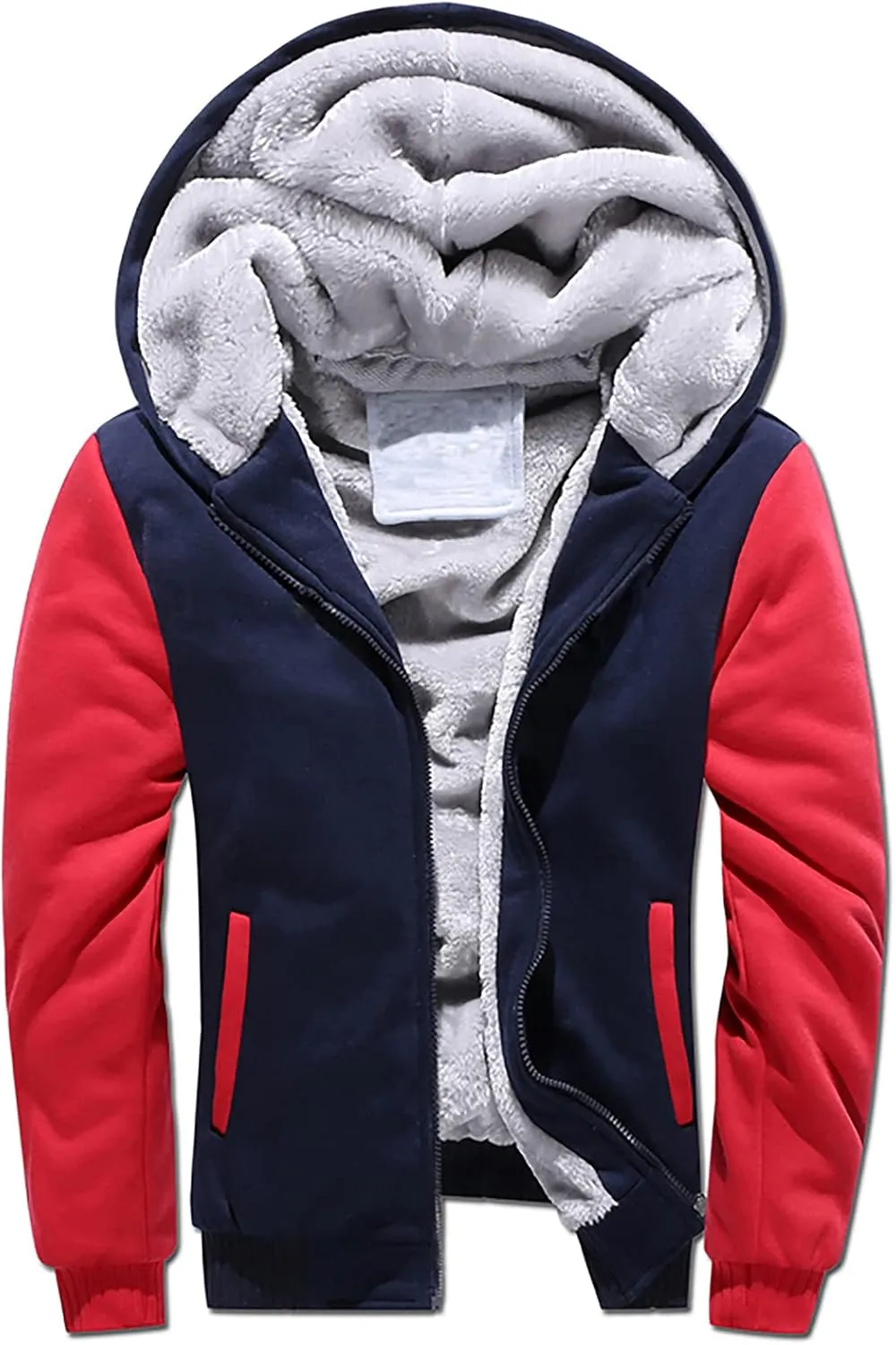 Ymosrh Men's Hooded Sweatshirt Zip Up Hoodie Fleece Lined Pullover Sweatshirts Casual Jacket Coat Sweatshirt, S-5XL