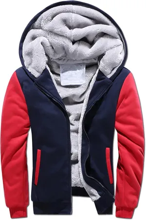 Ymosrh Men's Hooded Sweatshirt Zip Up Hoodie Fleece Lined Pullover Sweatshirts Casual Jacket Coat Sweatshirt, S-5XL