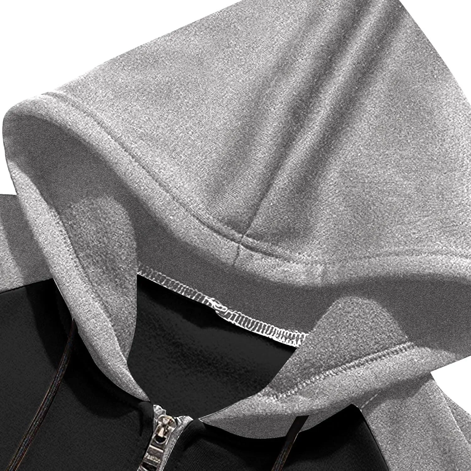Ymosrh Men's Hoodie Color Contrast Zipper Cardigan Hooded Sweatshirt Plus Size Casual Plush Outwear Hoodies, M-3XL