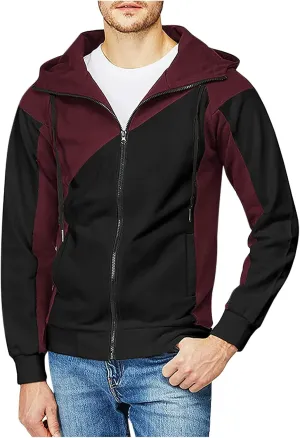 Ymosrh Men's Hoodies Casual Camouflage Sports Sweatshirt Long Sleeve Zipper Hooded Jacket Coat Hoodie, M-2XL