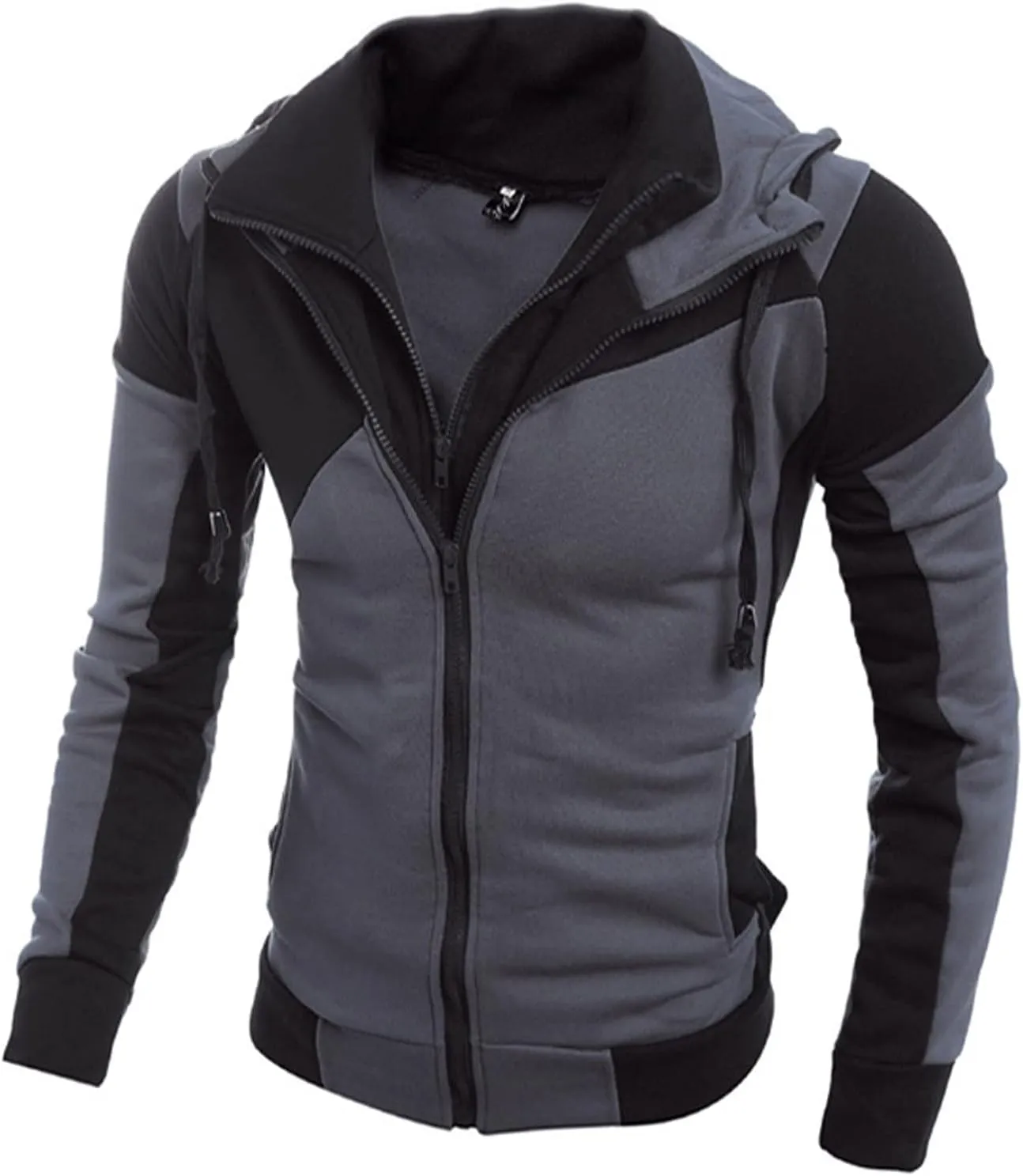 Ymosrh Men's Hoodies Zip Up Lightweight Workout Athletic Hooded Sweatshirt Jackets With Kanga Pocket Sweatshirt, S-3XL