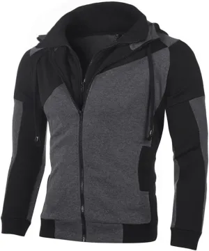 Ymosrh Men's Hoodies Zip Up Lightweight Workout Athletic Hooded Sweatshirt Jackets With Kanga Pocket Sweatshirt, S-3XL
