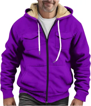 Ymosrh Men's Sweatshirt Fleece Hoodie Zip Up Fall Winter Solid Pullover Sweatshirt Casual Jacket Coat Hoodies, S-5XL