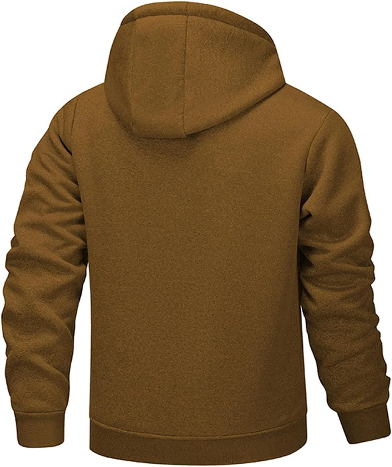 Ymosrh Men's Warm Hoodies Fleece Lined Jacket Sport Hooded Sweatshirt Solid Color Hoodie Pullovers, S-3XL