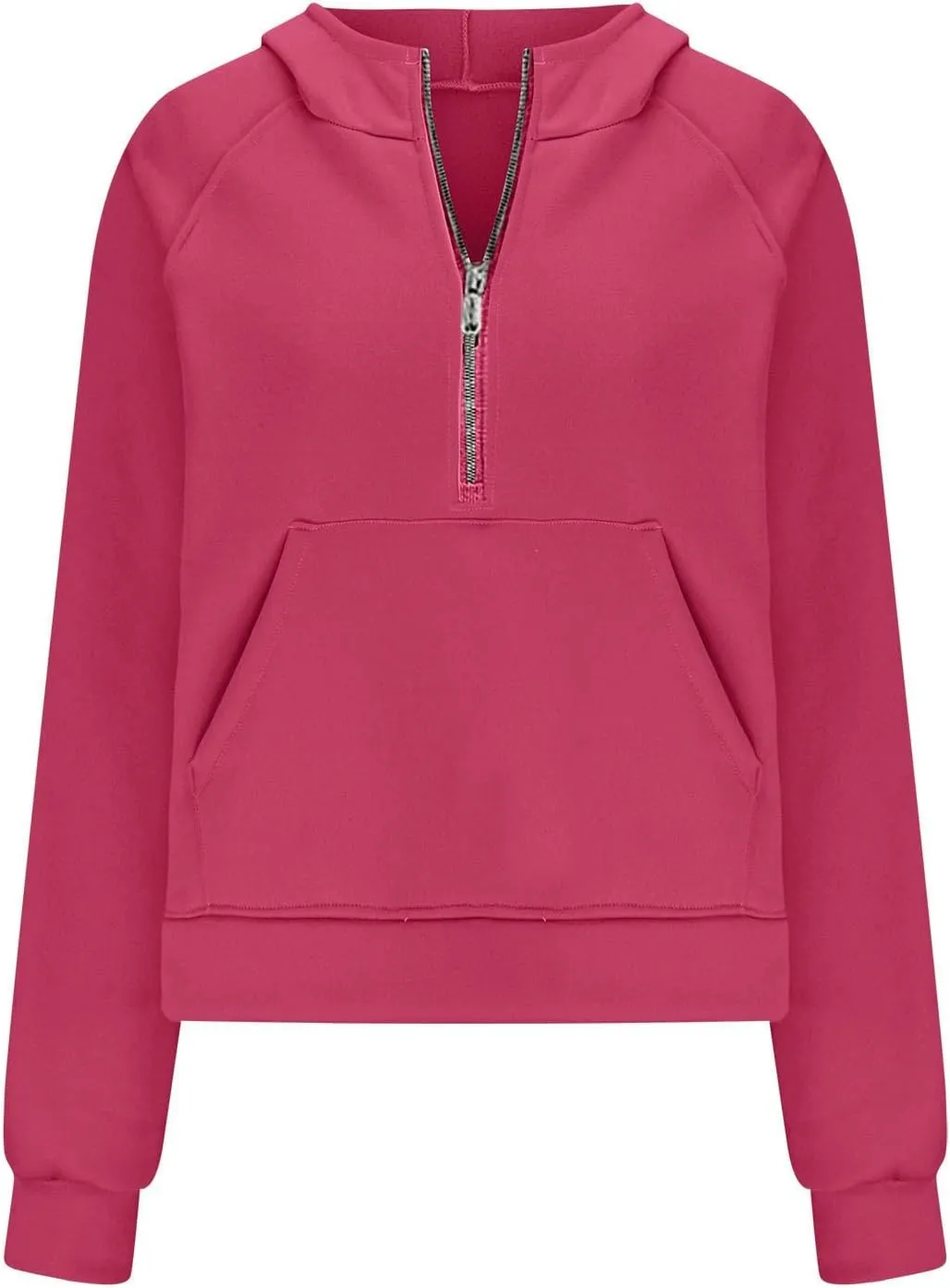 YRAETENM Half Zip Sweatshirt Women Oversized Cropped Fleece Jackets Long Sleeve Workout Hoodies Fall Clothes with Pockets