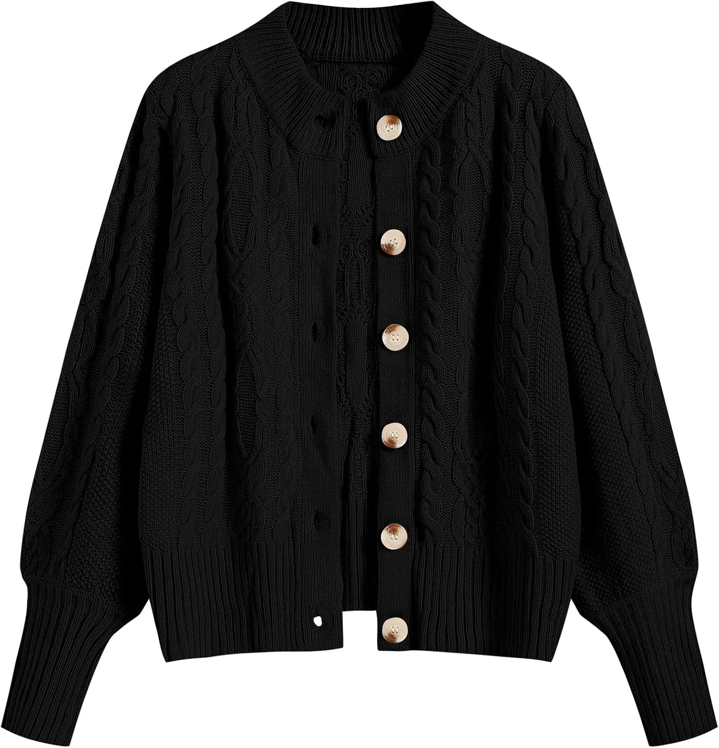 ZAFUL Women's Cardigan Sweaters Cropped Button Down Cable Knit Lightweight Jackets Fall Fashion 2024