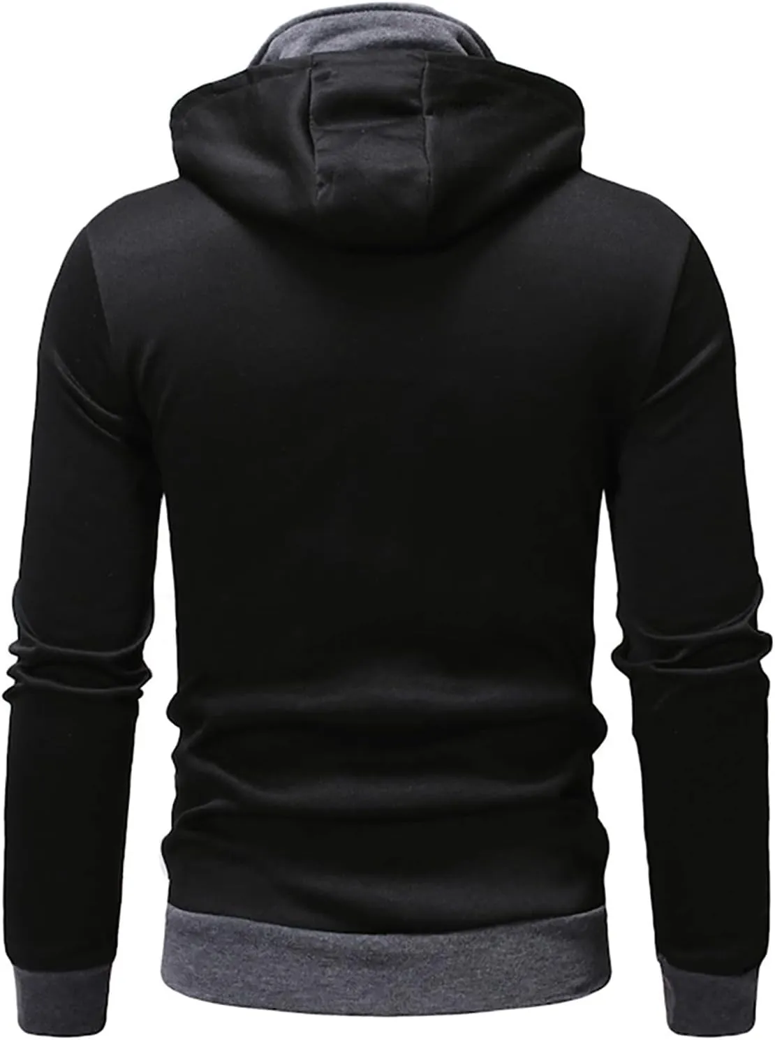 Zip Up Hoodie Men Graphic Hoodies Fake Two-Piece Sports Sweatshirt Long Sleeve Zipper Hooded Jacket Coats