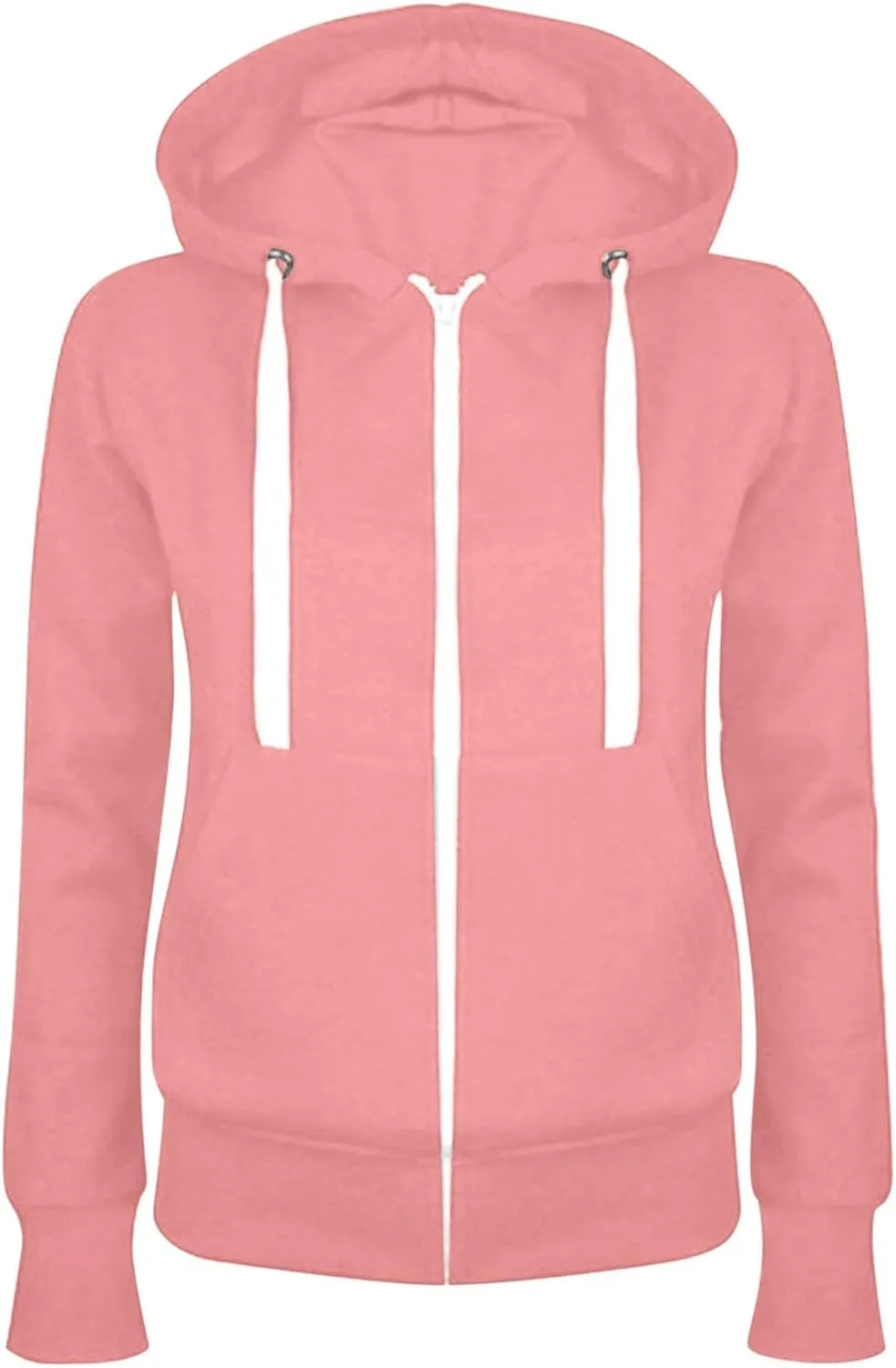 Zip Up Y2K Hoodies for Women Long Sleeve Fall Sweatshirts Oversized Casual Sweater Coats Jacket with Pocket