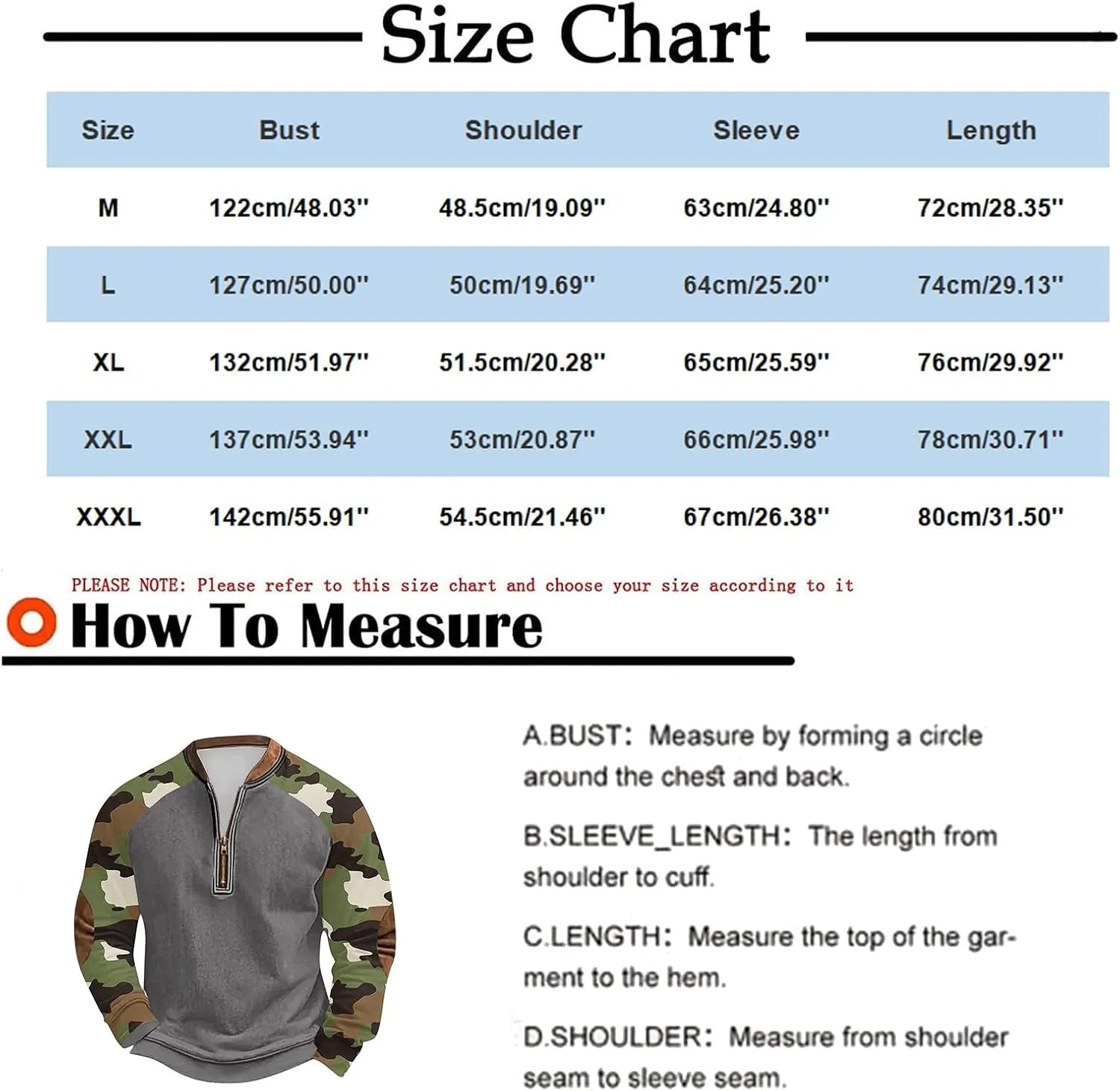 ZYXTIM Men's Hunting Camo Performance Long Sleeve Shirt Fishing Camping Work Shirts Quarter Zip Casual Athletic Shirt Top